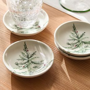 Tannenbaum Holly Stoneware Coaster Sets | West Elm (US)