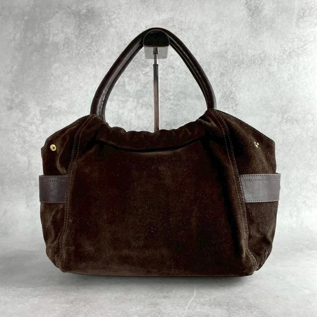 FURLA Suede Mini Boston Bag Brown Leather Authentic Vintage Women's | eBay US