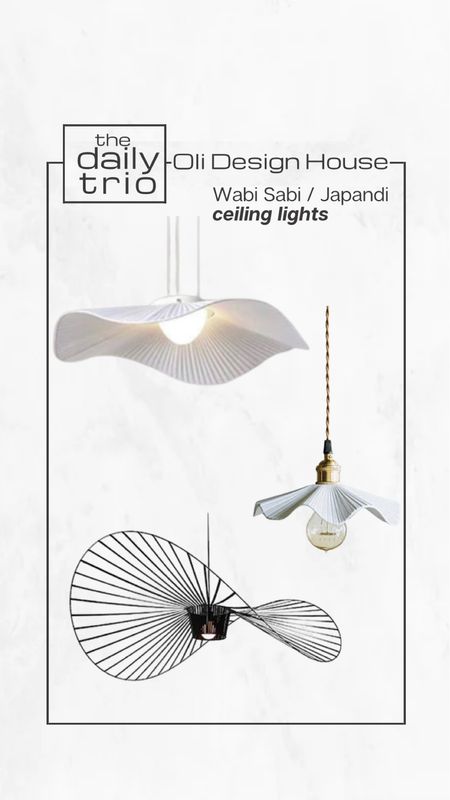 Wabi Sabi / Japandi style ceiling pendant lights. 

Wavy ceiling light, scalloped pendant light, black fanned out pendant light, white pendant light, modern organic home 

#LTKhome #LTKFind #LTKstyletip