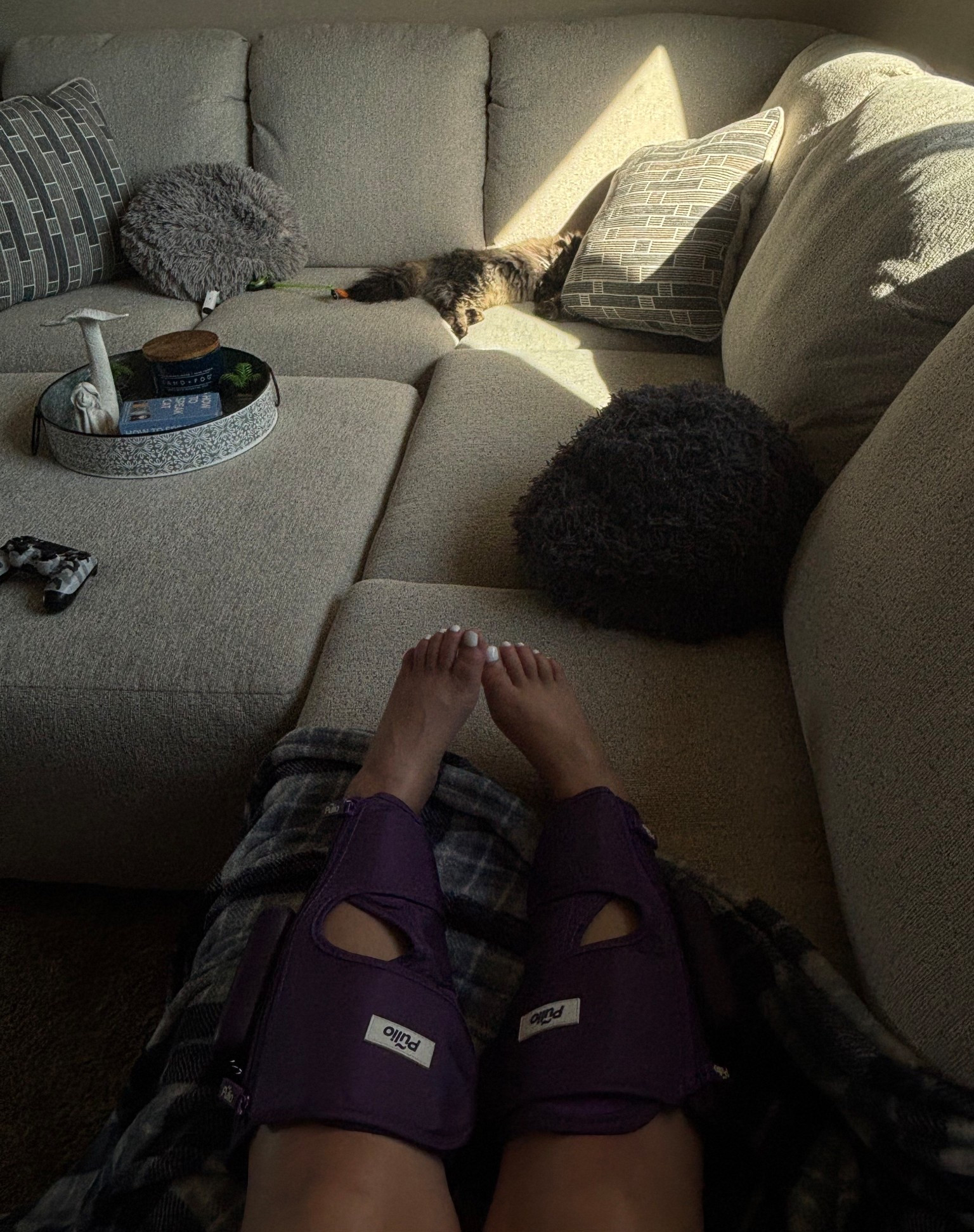 cozy, relaxing Saturday with my leg massagers, the perfect self care package after a long week on your feet! I’m usually up from 4 a.m. till about 10 p.m., on the move a majority of the time, these help alleviate all the tension and I love that the settings vary in case I need some extra pressure!!! 

#LTKmorningroutine #LTKdayinmylife #LTKselfcare