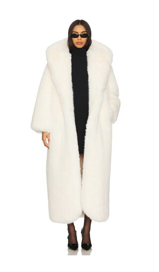 Faux Fur Hooded Coat in White | Revolve Clothing (Global)