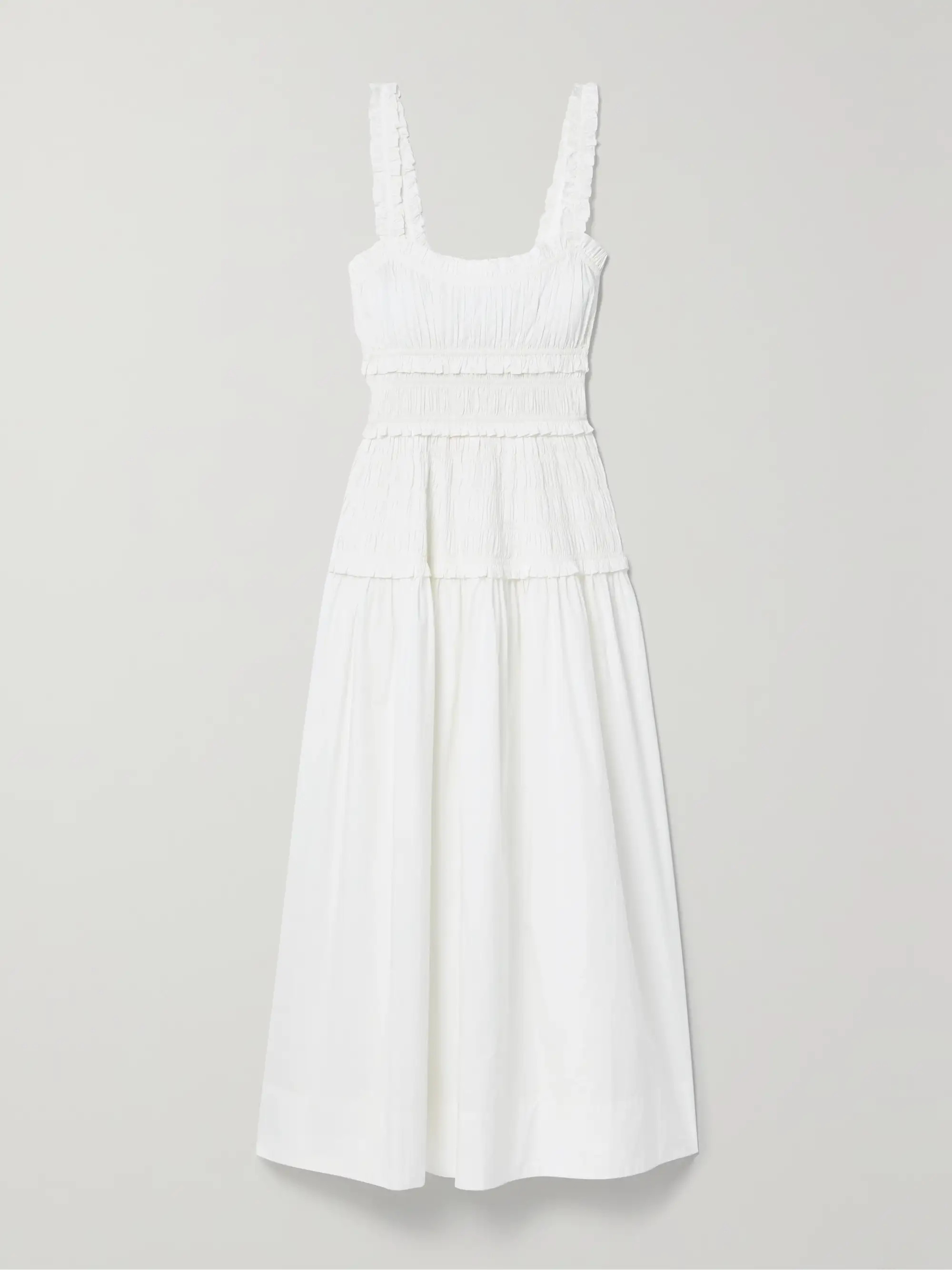 Marianne shirred organic cotton-poplin midi dress | NET-A-PORTER (US)