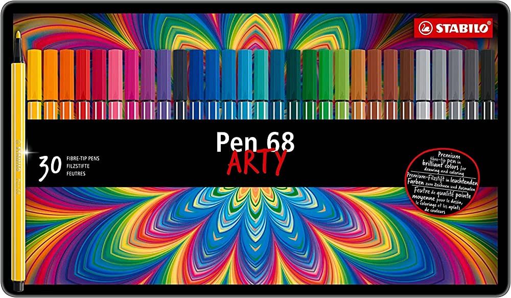Stabilo 68 Metal Tin Fineliner Pens , Set of 30 , Multicolored | Amazon (US)