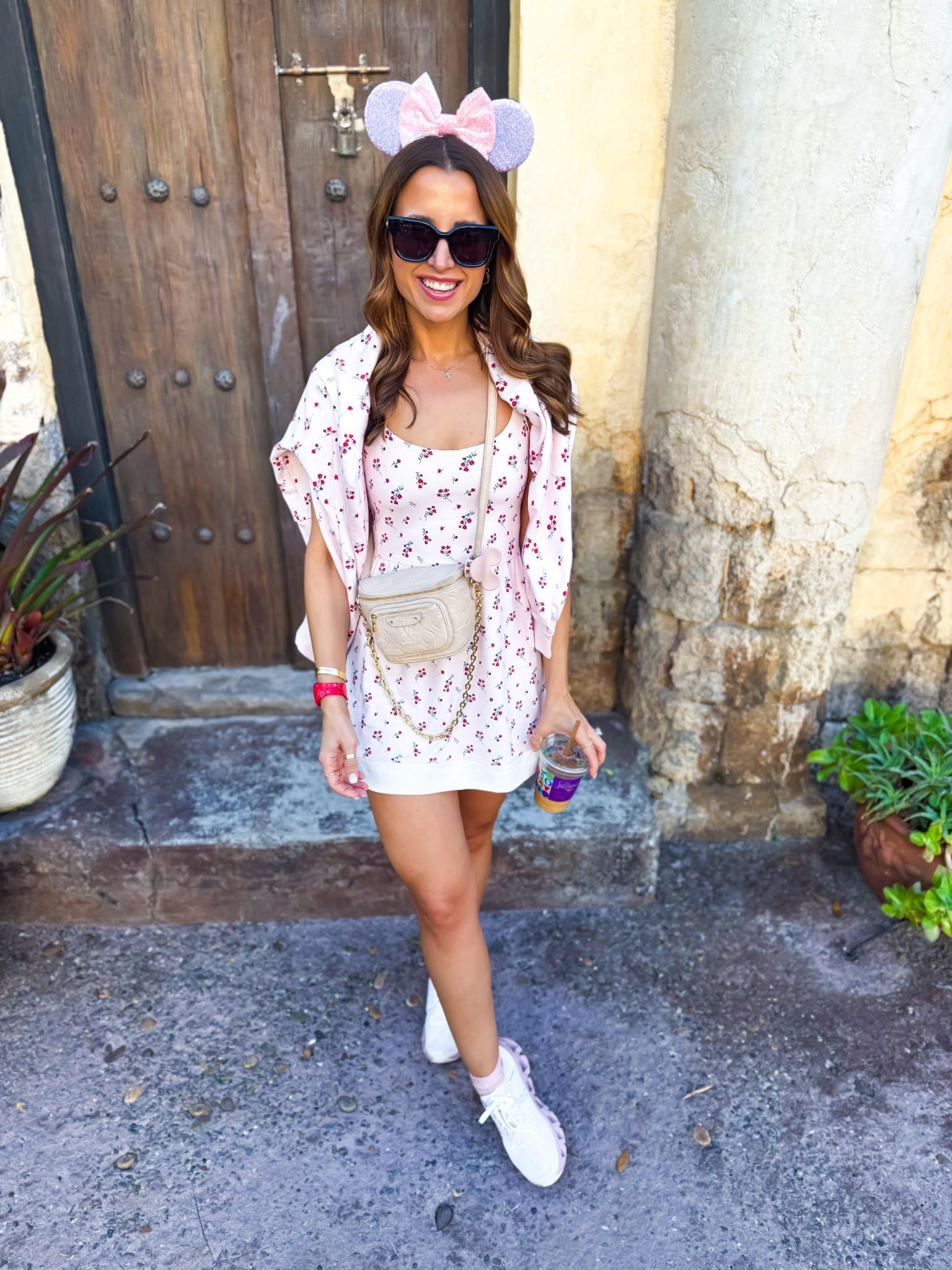 Target floral athletic dress with drop-down shorts in XS. Target floral pullover sweatshirt in XS. My Disney outfit! Spring activewear. Spring Athleisure. Casual outfit. Mom outfit. Bombas sparkle socks. On Cloudswift 4 running shoes are TTS. 

#LTKActive #LTKootd #LTKTravel