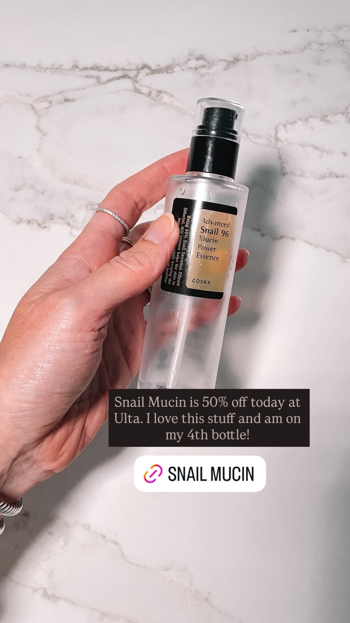 Snail Mucin is 50% off today with the 21 days of beauty sale at Ulta. I love this stuff and am on my 4th bottle!

#LTKBeauty #LTKFindsUnder50 #LTKOver40