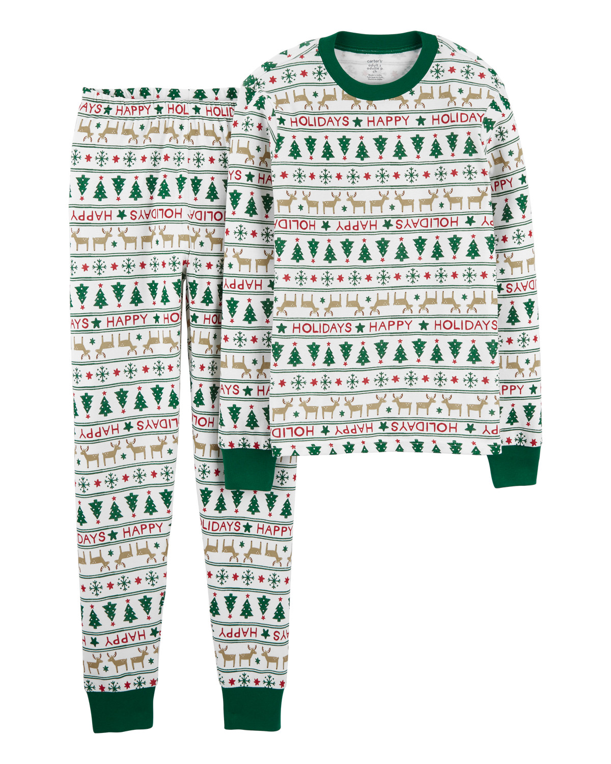 Adult 2-Piece Fair Isle 100% Snug Fit Cotton Pajamas | Carter's Inc