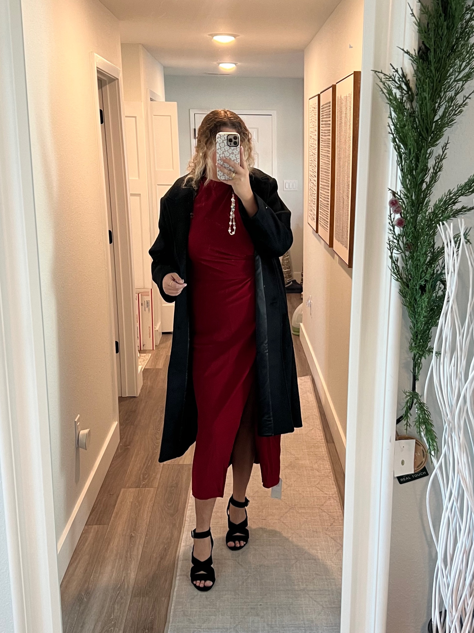 A red dress is just so classic Christmas and I love this one from Abercrombie. Could be great for a holiday party or even a December/winter wedding! A great black wool coat is a must! 

#LTKparties #LTKmidsize #LTKwedding