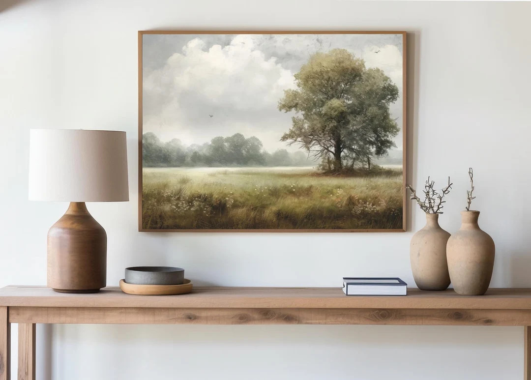 Warm Meadow Framed Canvas | Paper Print | Spring & Summer Landscape | Simply Inspired Design Co |... | Etsy (US)