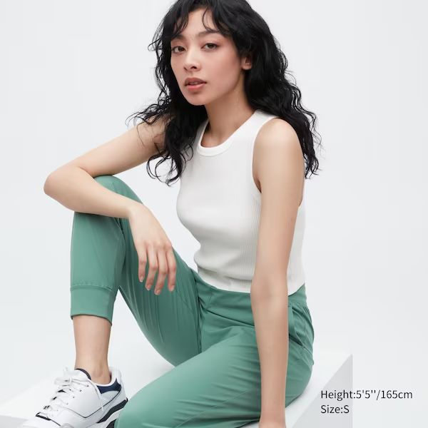 Ribbed Racer Back Cropped Tank Top | UNIQLO (US)