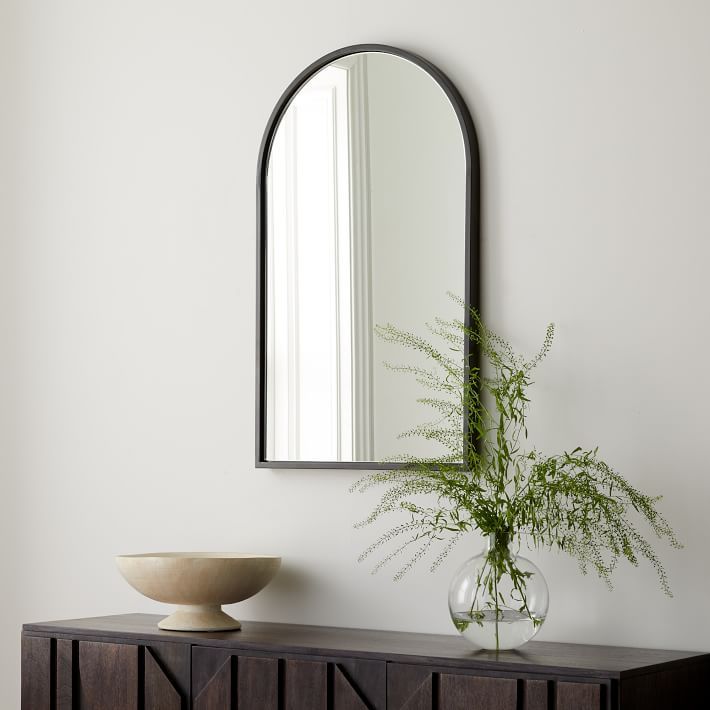 Metal Frame Arched Wall Mirror - 22.1"W x 36"H | West Elm (US)