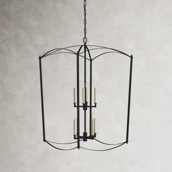 Brockton 8 - Light Lantern Geometric Chandelier | Wayfair Professional