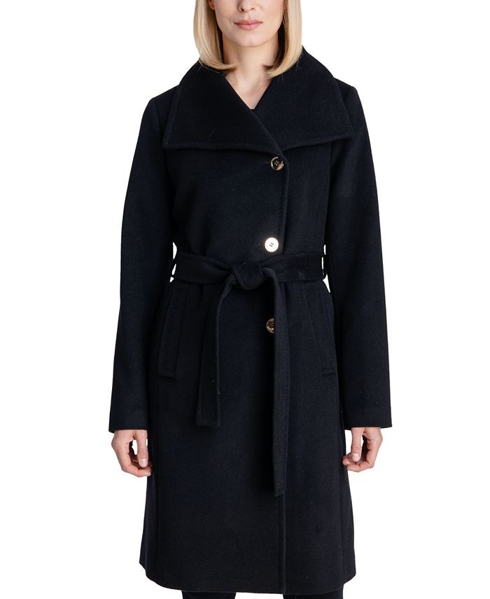 Michael Kors Women's Petite Asymmetrical Belted Wrap Coat & Reviews - Coats & Jackets - Petites -... | Macys (US)