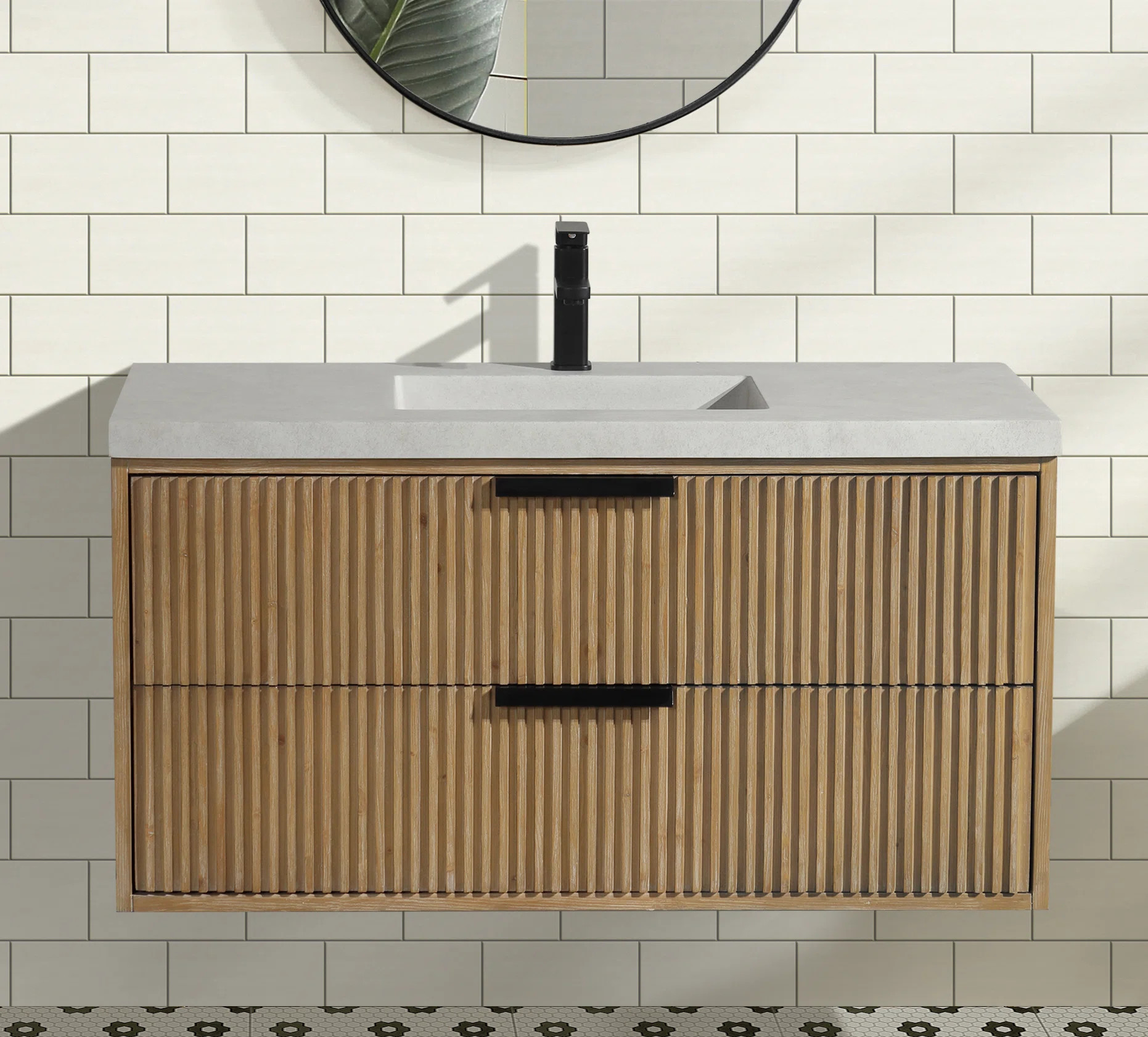 Anelie 42'' Single Bathroom Vanity With Concrete Top | Wayfair North America