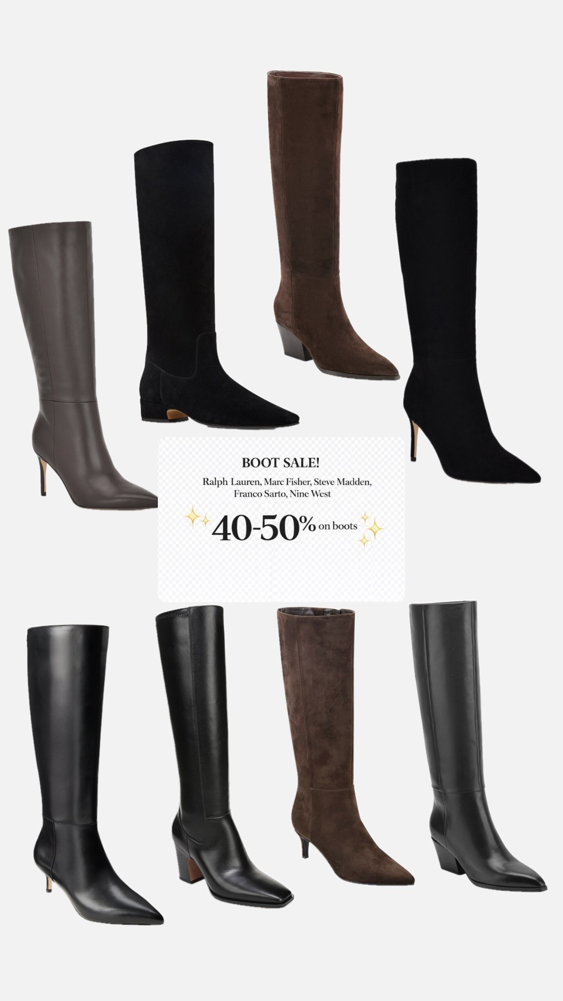 Girls, if you’ve been wanting new boots — now is the time! 🖤 
Ralph Lauren, Marc Fisher, Steve Madden,
Franco Sarto, Nine West  brands in @Macys -  
40–50% OFF sale is happening right now.
I put together a подборка of the most stylish boots — tap the link and shop every pair you liked!  #ltkboots #ltkshoes

#LTKSeasonal #LTKWorkwear #LTKSaleAlert