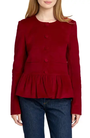WAYF Charlie Peplum Jacket in Red at Nordstrom Rack, Size Small | Nordstrom Rack
