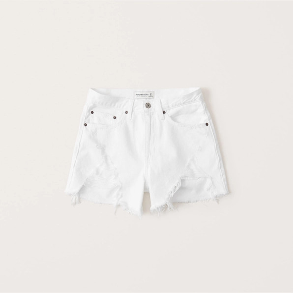 Curve Love Mid Rise Boyfriend Shorts | Abercrombie & Fitch (US)
