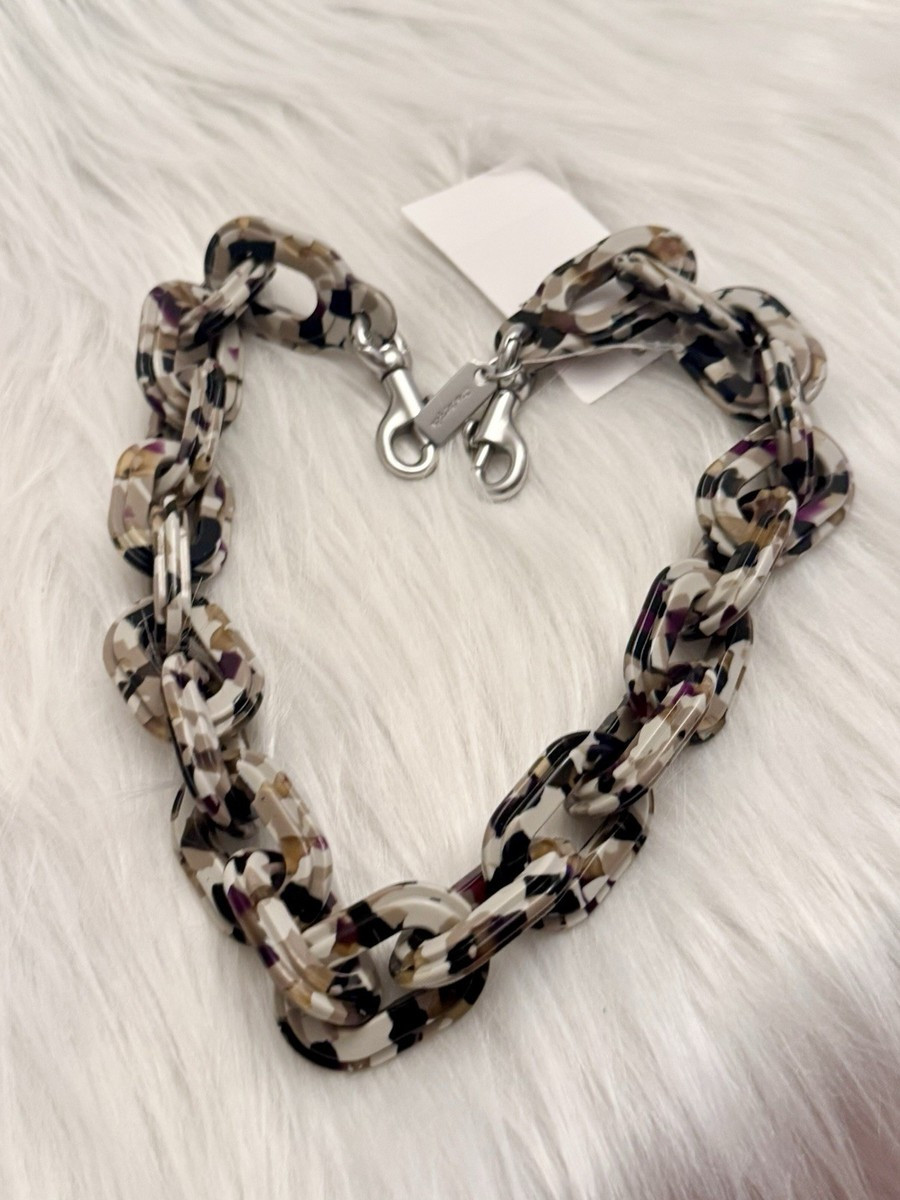 Coach Short Chain Strap With Recycled Resin CK544 Silver/ Multi Color | eBay US