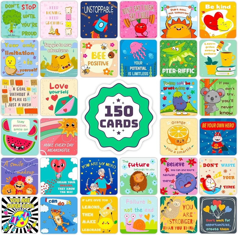 150 Encouragement Cards for Kids - Inspirational and Motivational Lunch Box Notes - Perfect for B... | Amazon (US)
