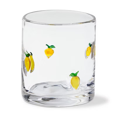 tag Lemon Double Old Fashioned Glasses - 16oz Drinkware for Everyday Use - Set of 2 - Hand Wash - Yellow | Target