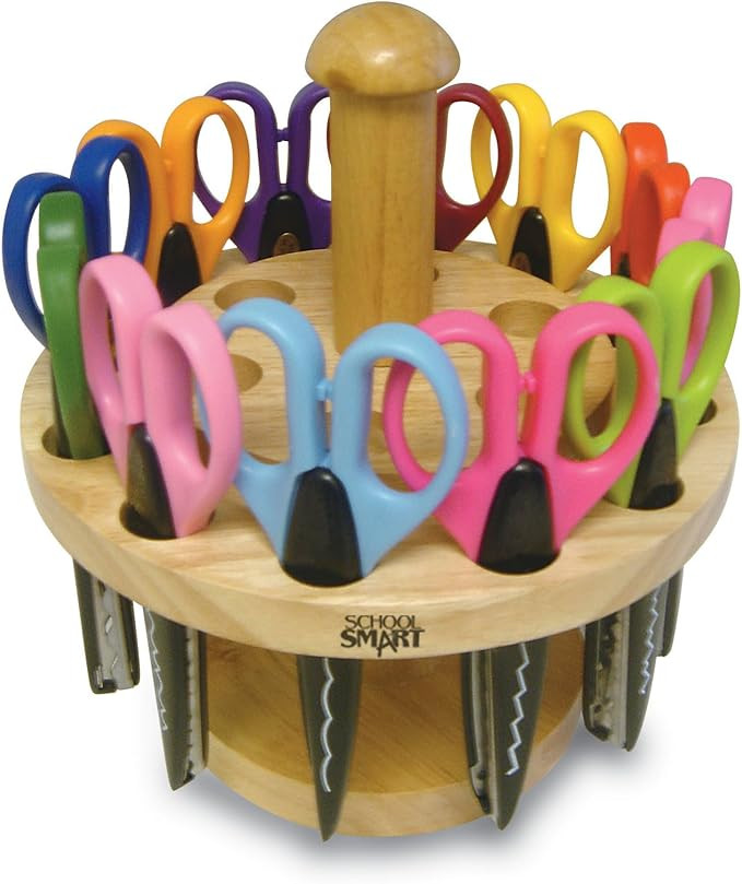 School Smart Paper Edger Scissors, 6-1/2 x 2-1/2 Inches, Assorted Colors, Set of 12 | Amazon (US)