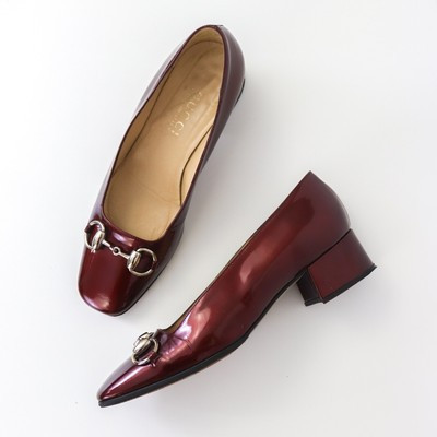 Vintage F/W 1995 Gucci by Tom Ford Red Patent Leather Horsebit Pumps Low Heel  | eBay | eBay US