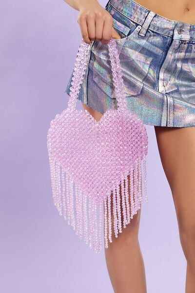 Beaded Fringe Heart Handbag | Forever 21