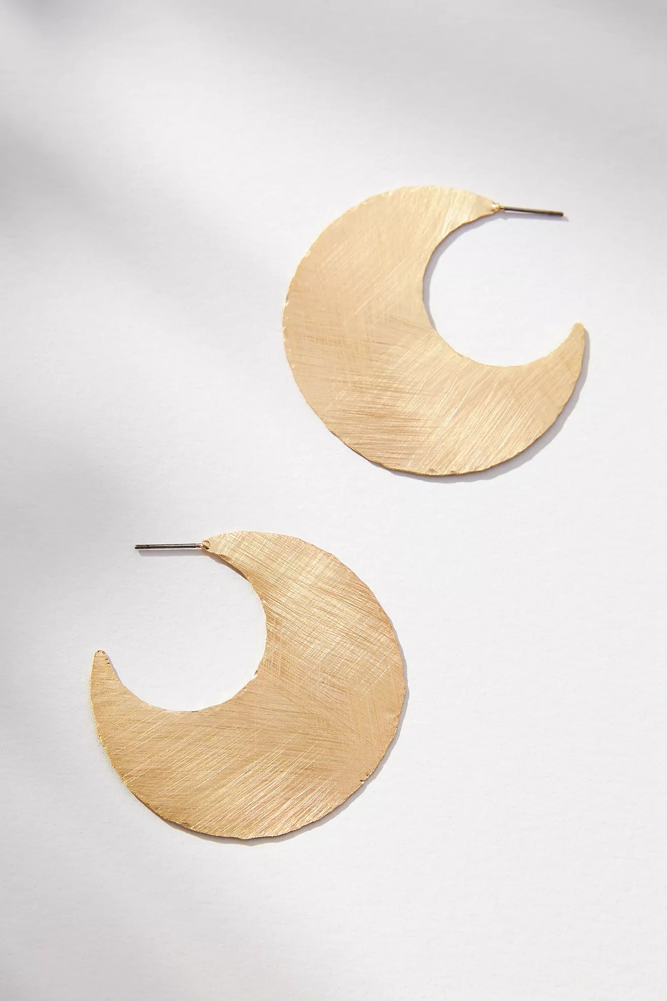 Scratched Metal Crescent Earrings | Anthropologie (US)