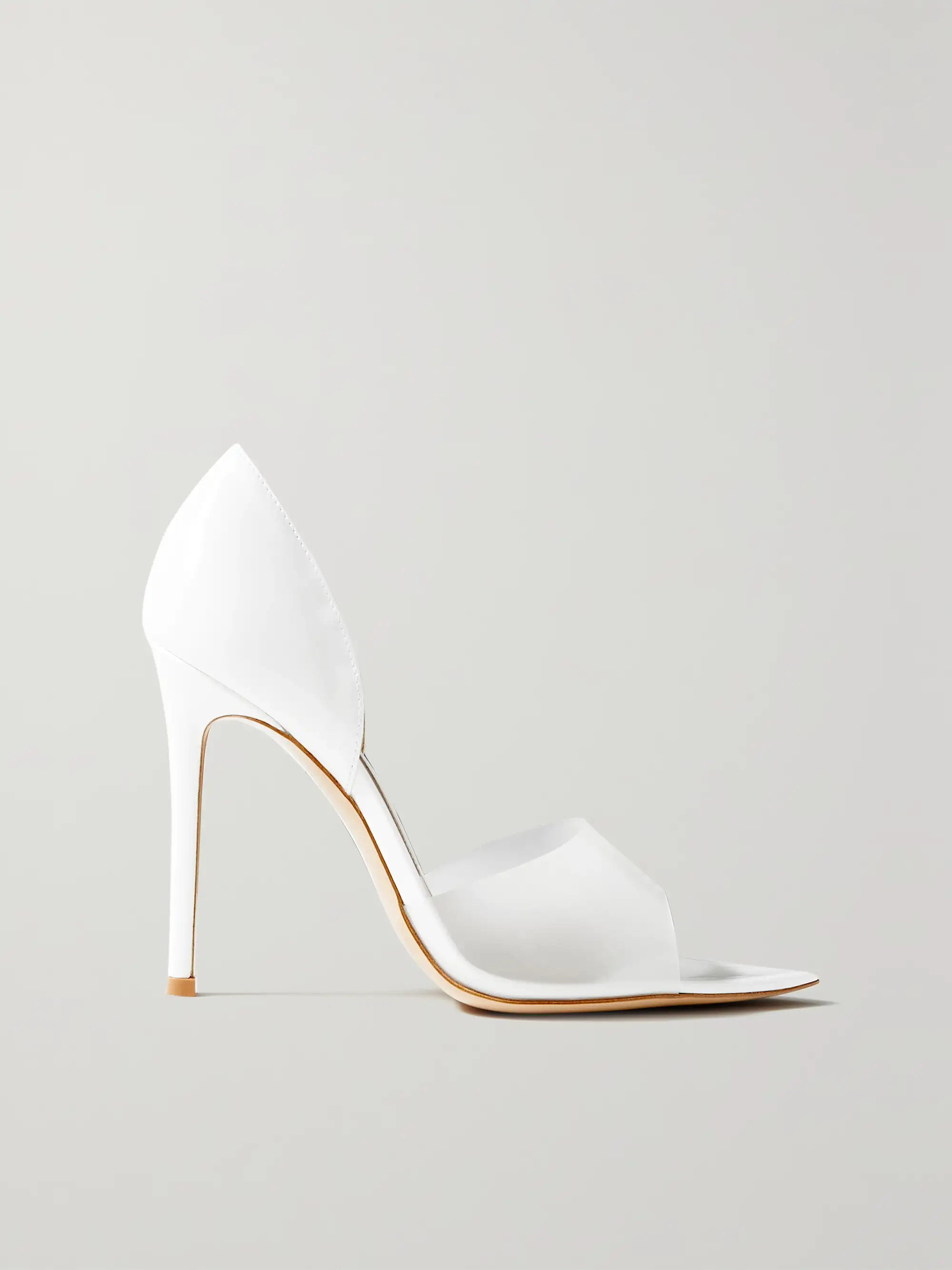White Bree 105 PVC-trimmed patent-leather pumps | GIANVITO ROSSI | NET-A-PORTER | NET-A-PORTER (US)