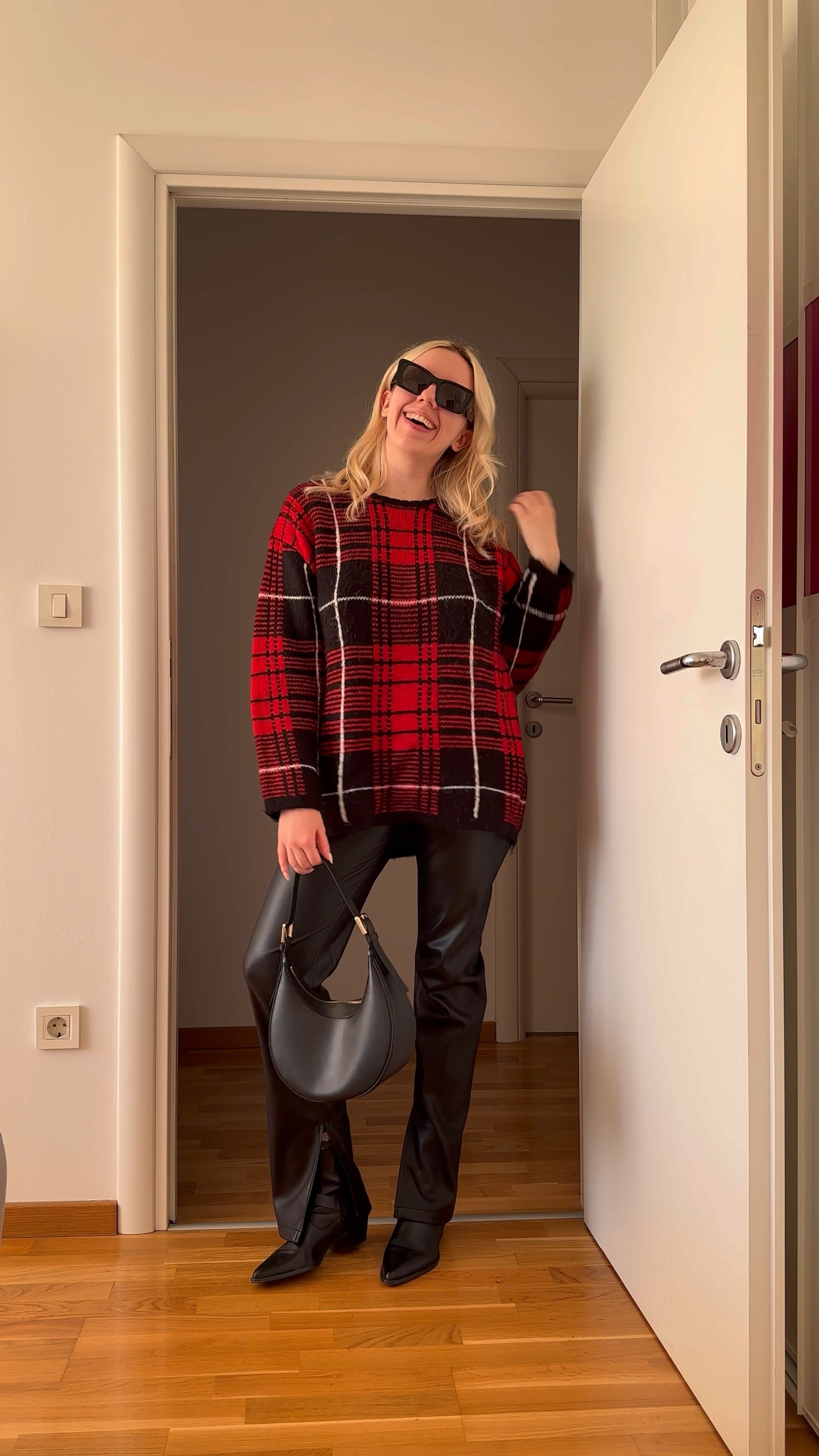 Super warm plaid sweater ❤️ 
#plaidsweater #fauxleatherpants #leathertrousers

#LTKstyletip #LTKSeasonal #LTKeurope