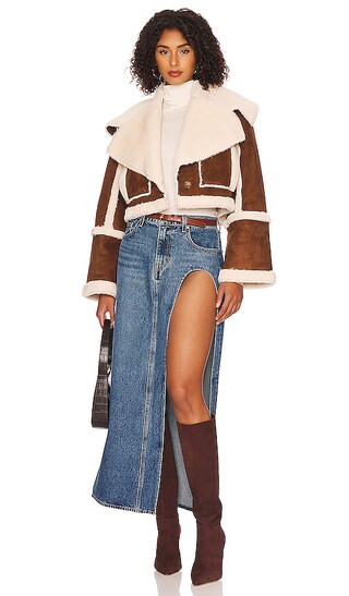 Dutton Cropped Jacket in Sepia Brown | Revolve Clothing (Global)