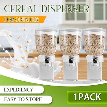 Triple Cereal Dispenser Storage Cereal Dispenser Countertop for Kitchen Dry Food Storage Containe... | Amazon (US)
