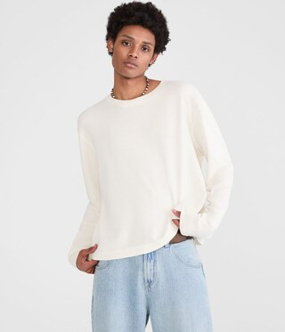 Long Sleeve Boxy Thermal Crew Tee | Aeropostale
