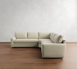 Pearce Square Arm 3-Piece L-Shaped Wedge Sectional (118"&ndash;126.5") | Pottery Barn (US)