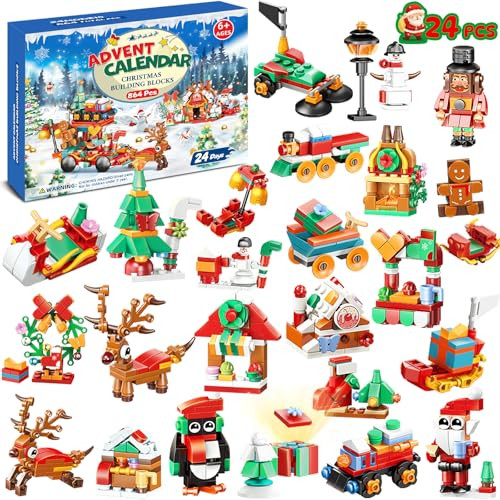EPUMP Advent Calendar 2024 Kids: 12 In 1 Christmas Building Block Sets - 24 Days of Christmas Countdown Calendar for Adults Kids - Display Building Kits Ideal Xmas Holiday Gifts for Boys Girls Children | Amazon (US)