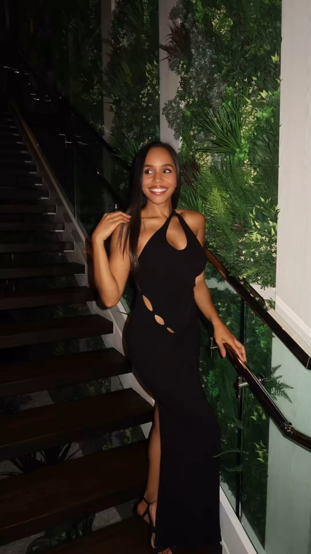 This BLACK RIBBED ONE SHOULDER CUT OUT SLIT DRESS was a hit! Linked similars below! 