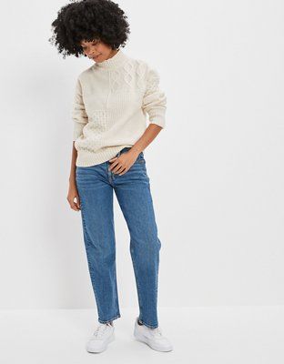 AE Soft & Cozy Mixed Stitch Sweater | American Eagle Outfitters (US & CA)