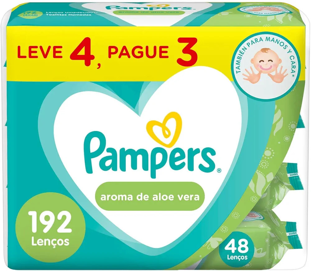 Pampers Lenços Umedecidos Aroma De Aloe Vera 192 Unidades | Amazon (BR)