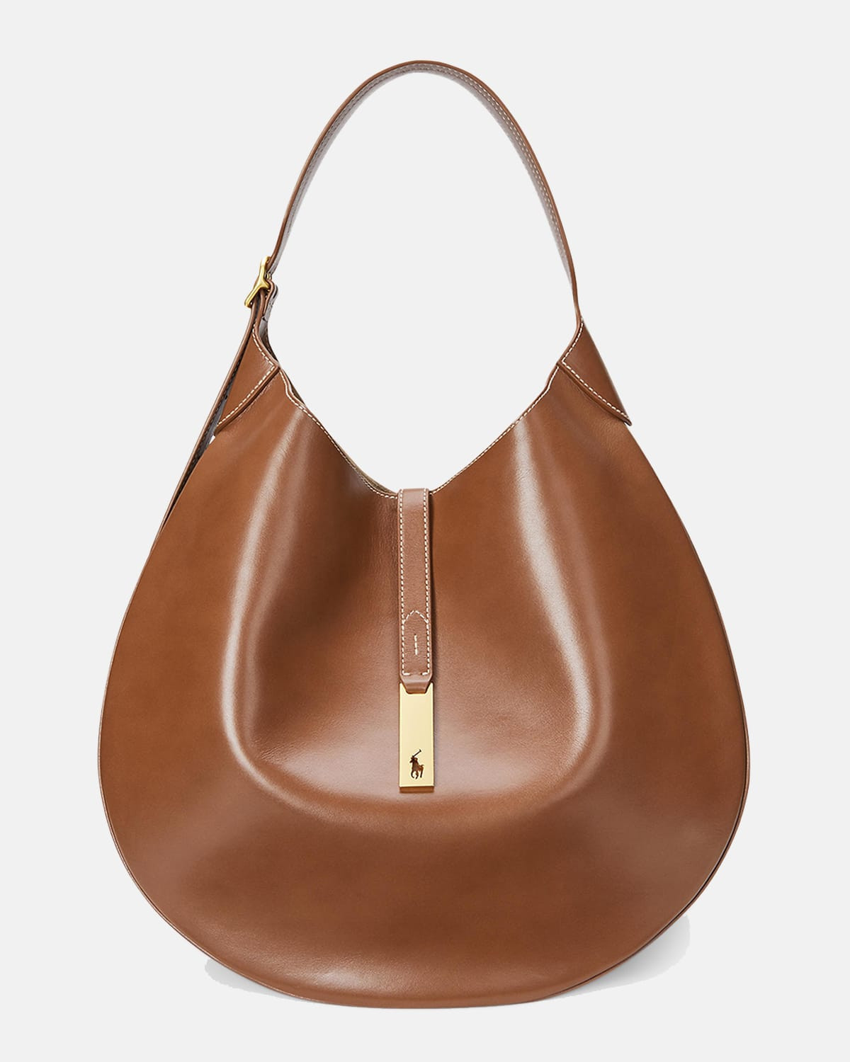 Polo ID Medium Leather Shoulder Bag | Neiman Marcus