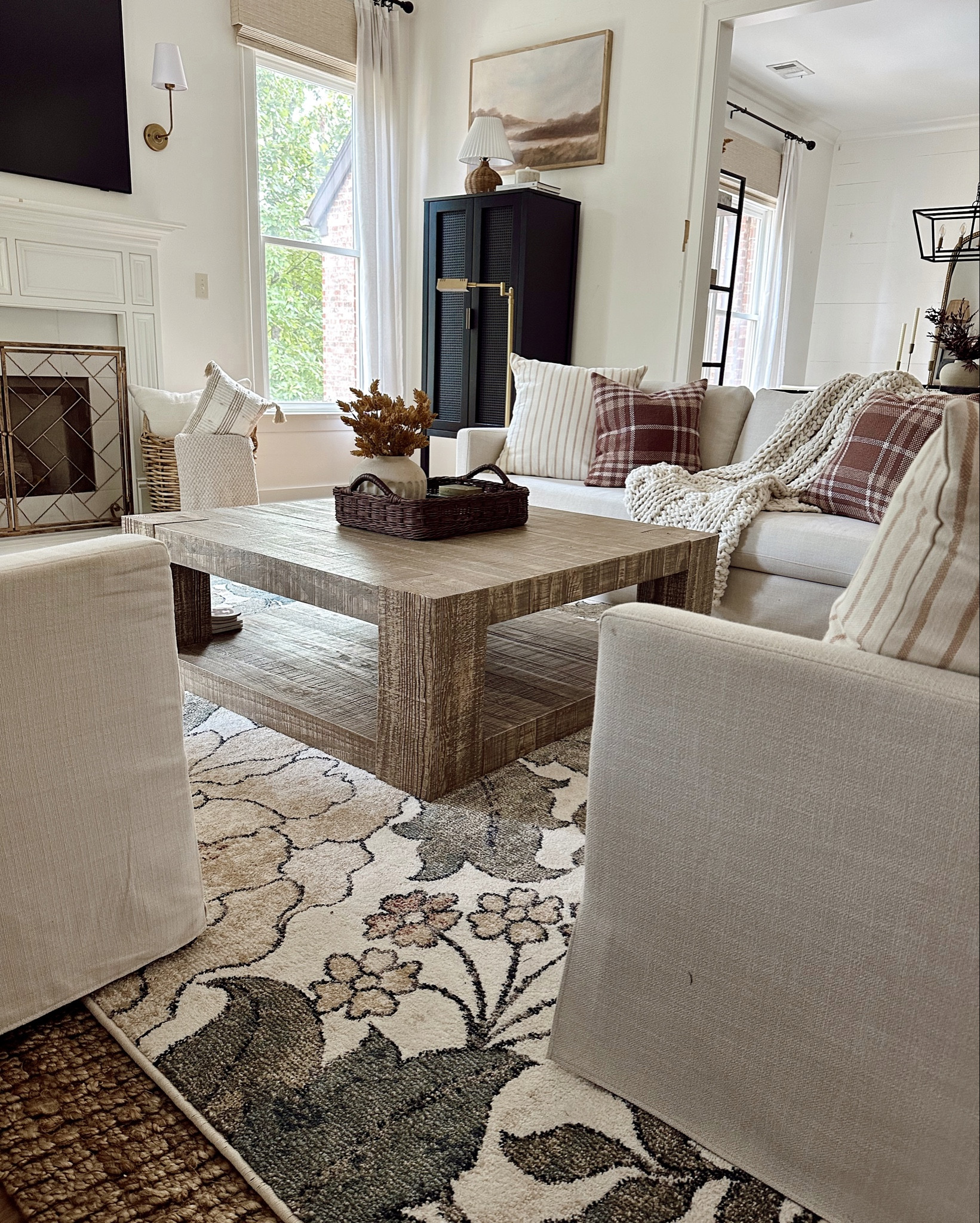 I am so excited to share with you my new living room rug! Mine is the color option Green. It adds so much coziness and warmth to our living room. I have the 8 x 10 layered over a jute rug. *Use discount code SHEGAVEITAGO for the wall art! 

#LTKSeasonal #LTKHome #LTKFamily