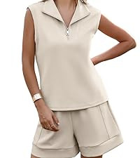 Glamaker Women's Two Piece Short Sets Summer Lounge Sweatsuits Air Essentials Sleeveless Outfits ... | Amazon (US)