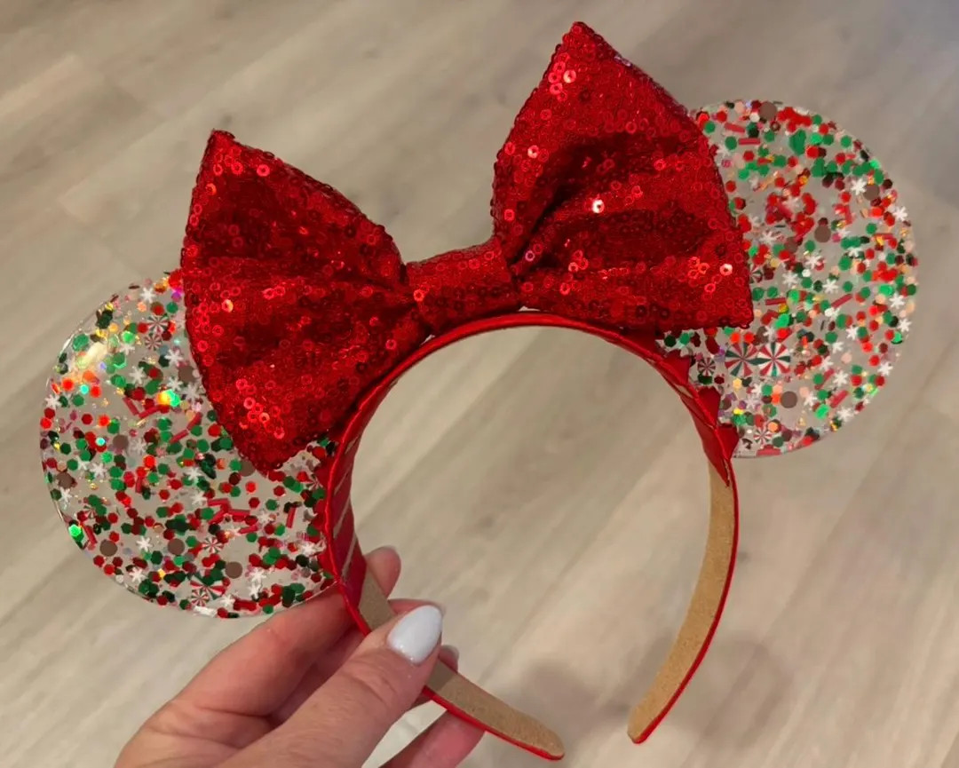 Christmas Peppermint Mouse Ears * Glow in the Dark * Holiday Resin Handmade (red & Green) - Etsy | Etsy (US)
