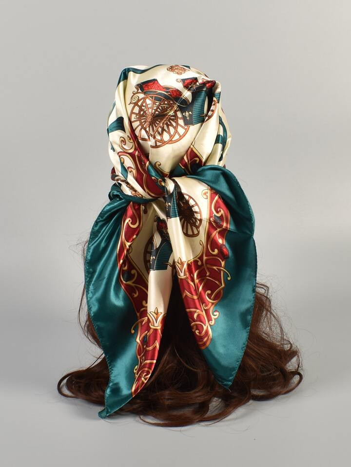 1pc Carriage Print Bandana Elegant Classic Head Wrap Bandana,Hair Band,Head Band Ideal For Dressi... | SHEIN