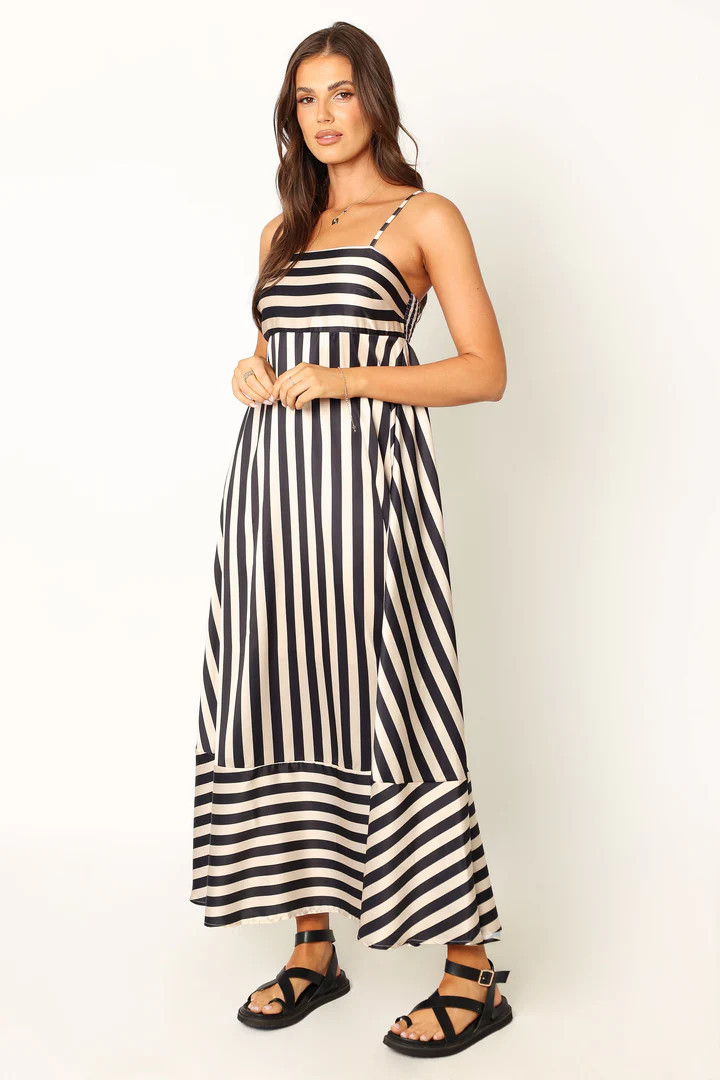Brea Maxi Dress - Black Stripe | Petal & Pup (US)