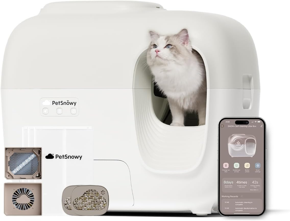 (2024 Premium Version) Snow+ Automatic Self Cleaning Cat Litter Box - Less Smell, Minimal Trackin... | Amazon (US)