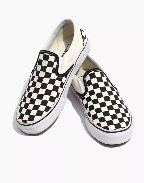 Vans® Unisex Classic Slip-On Sneakers in Black Checkerboard | Madewell
