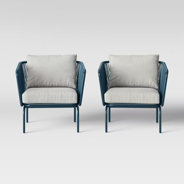 Fisher 2pk Patio Club Chair Blue - Project 62™ | Target
