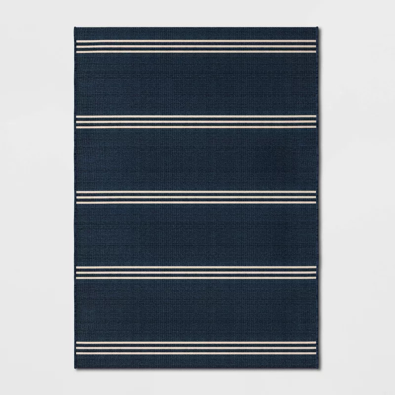 Stripe Outdoor Rug Navy - Threshold™ | Target