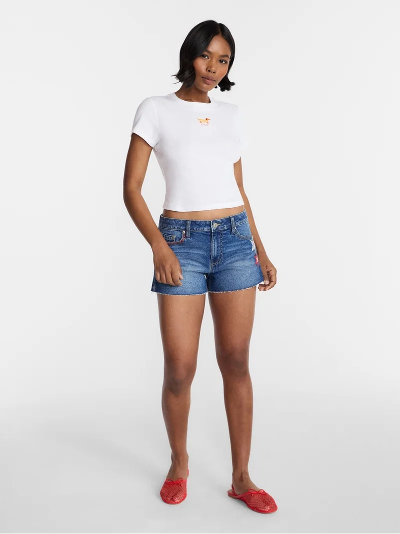 No Boundaries Americana Graphic Baby Tee, Women's and Women's Plus XXS-4X | Walmart (US)