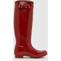 HUNTER BOOTS Original Tall Gloss Boots in Red, Size: 7 (EU 40) | Schuh