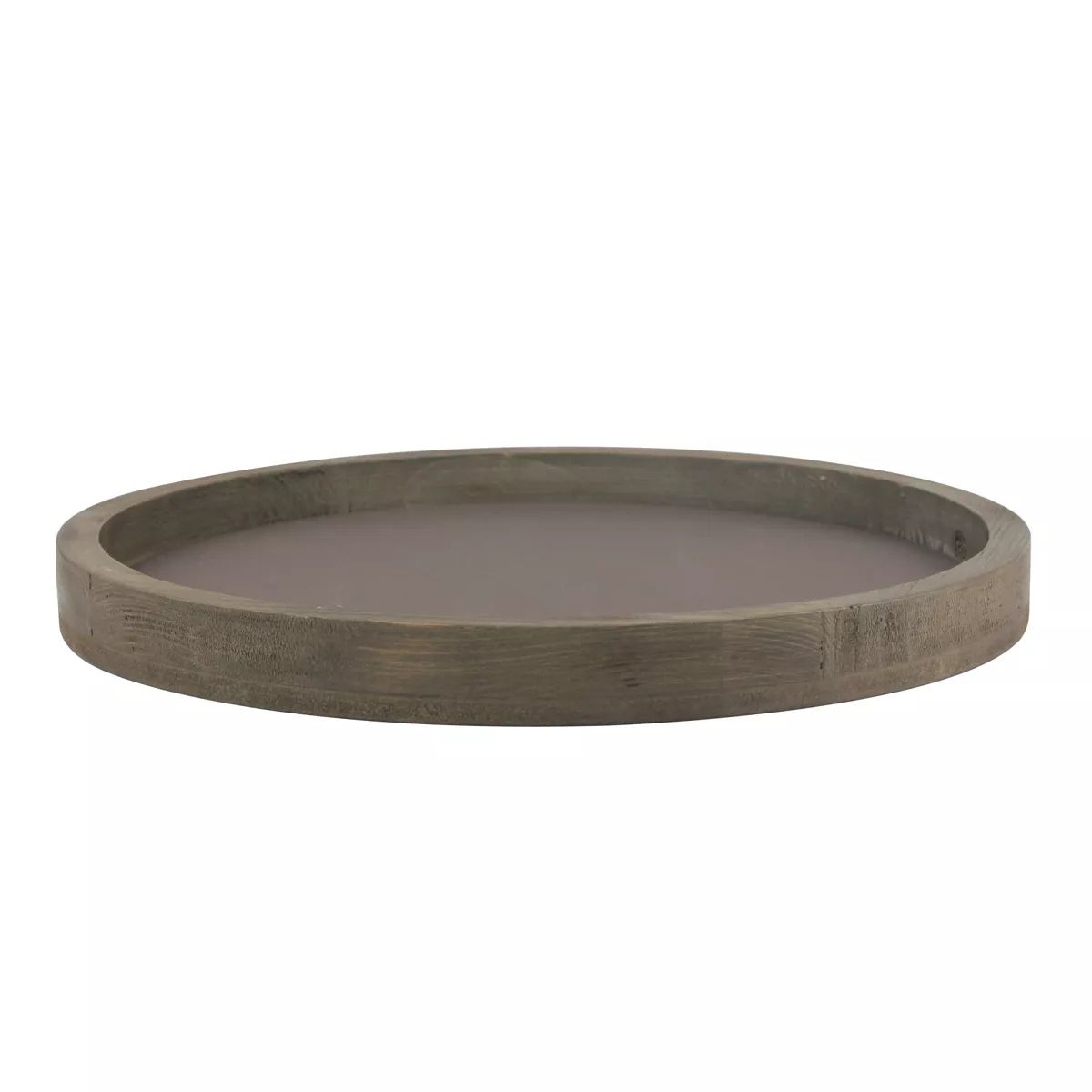 11.8" Rustic Round Wood Tray Brown - Stonebriar Collection | Target